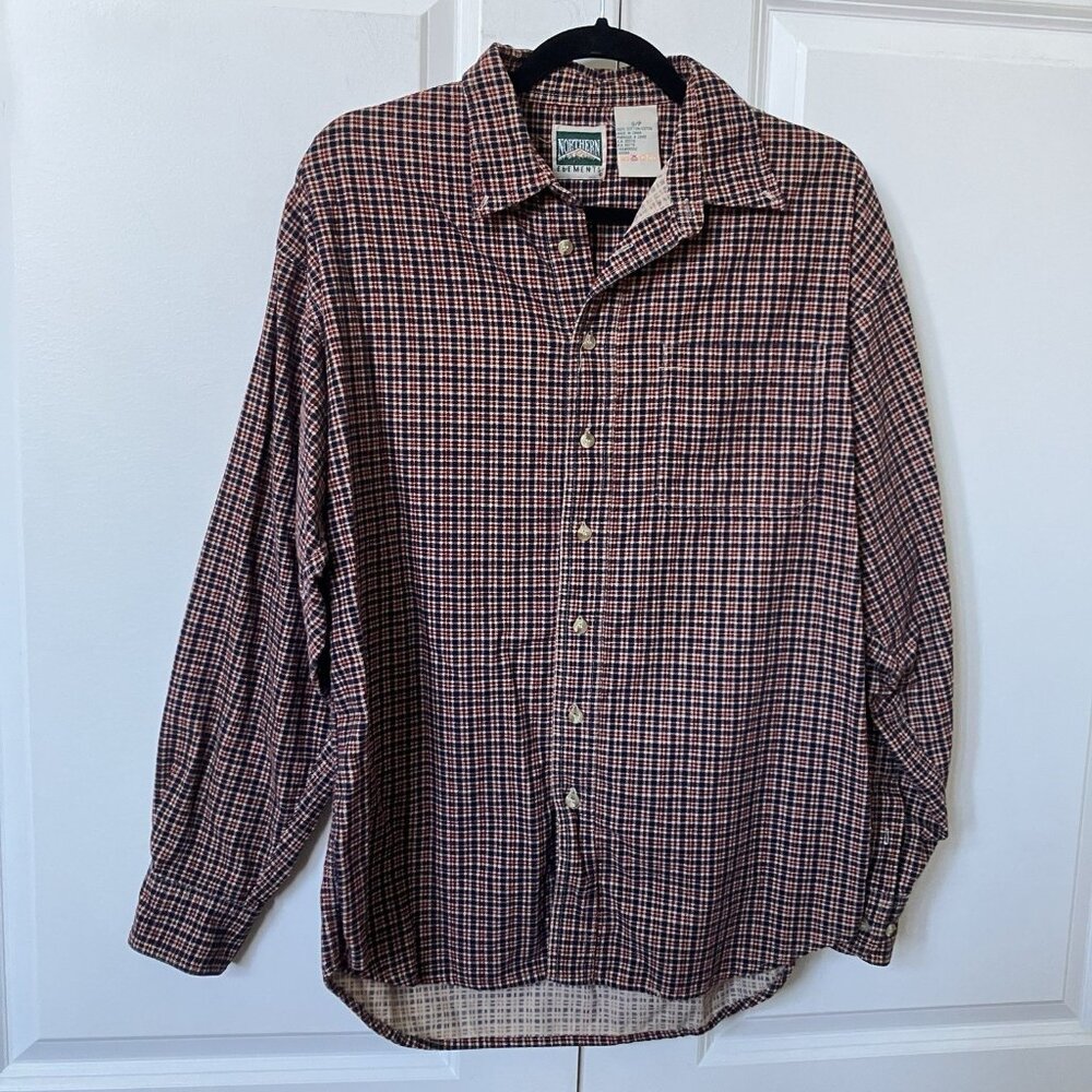 Vintage Northern Elements‎ Shirt Mens S Plaid Corduroy Button Down